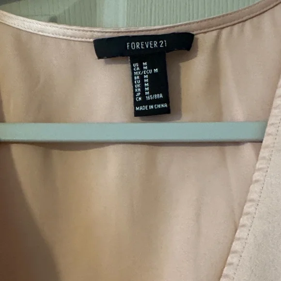 Forever 21 Blush Lace-Up Blouse - Picture 2 of 3